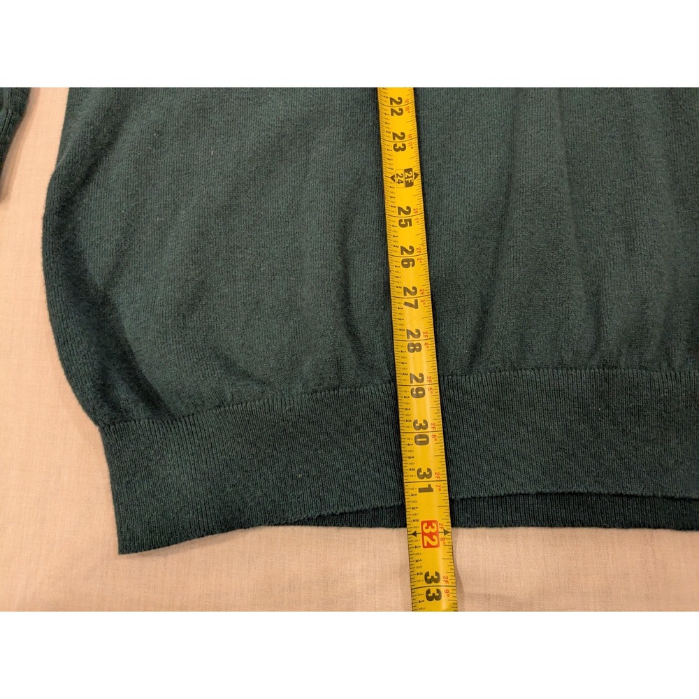L.L.Bean Sweater Mens XL Tall Teal Green V Neck Cotton Cashmere Blend Pullover - Picture 11 of 14